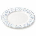 Assiette plate 26 cm en porcelaine blanche à motif floral bleu style classique