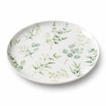 Assiette plate 27 cm en porcelaine blanche à motif végétal pour repas