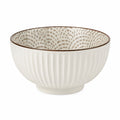 Bol 15 cm en céramique blanc et beige pour repas style texturé