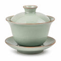 Gaiwan en céramique vert céladon 180 ml avec couvercle et soucoupe style traditionnel