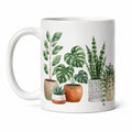 Tasse 330 ml en céramique blanche à motif plantes pour boissons chaudes