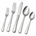 Ménagère 5 pièces 14.5 à 22 cm en acier inoxydable argentée finition polie style classique