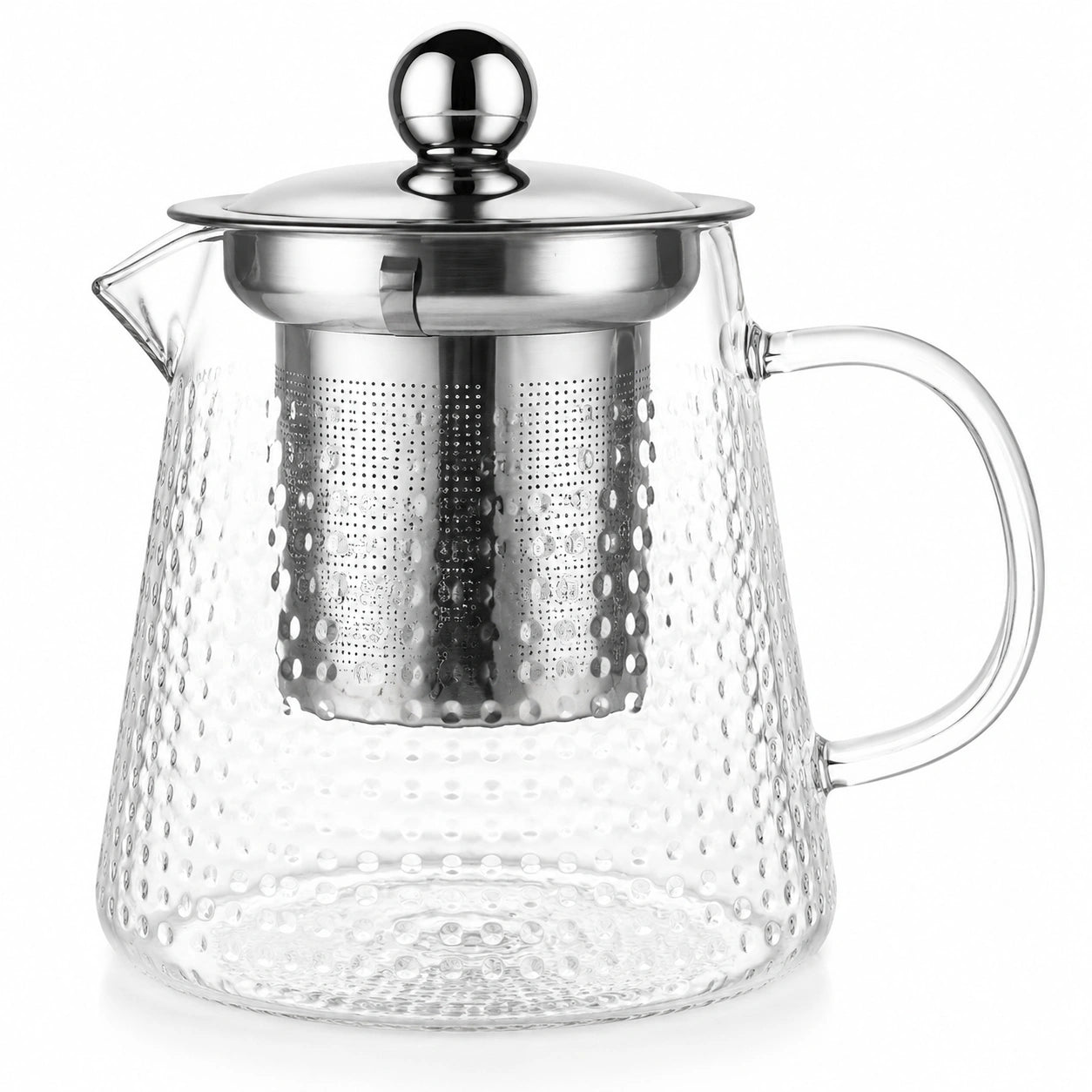 Théière 1.00 L en verre transparent avec filtre en acier inoxydable